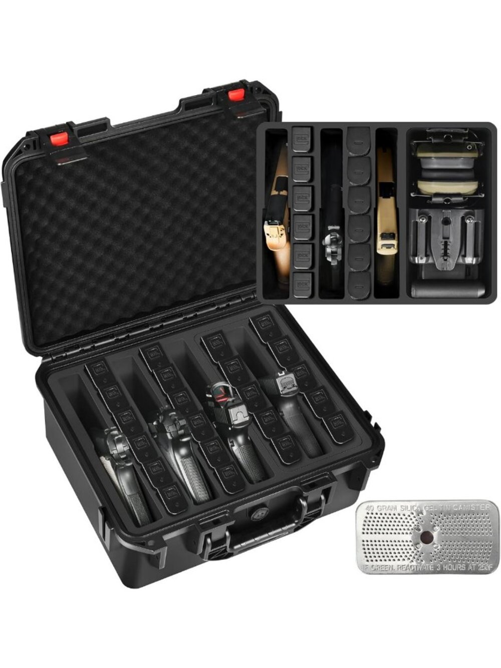 Pistol Case Gun Box for Handguns: Waterproof Holds Multi Guns & Magazines